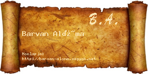 Barvan Alóma névjegykártya